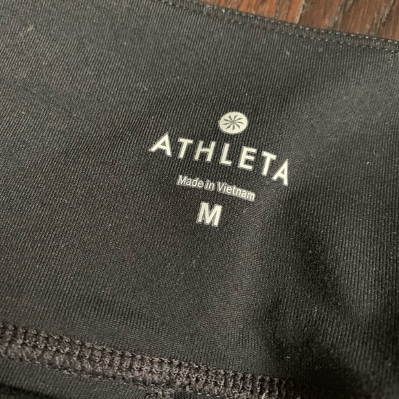 Athleta Black Crop Leggings with Mesh Detail - Picture 2 of 5